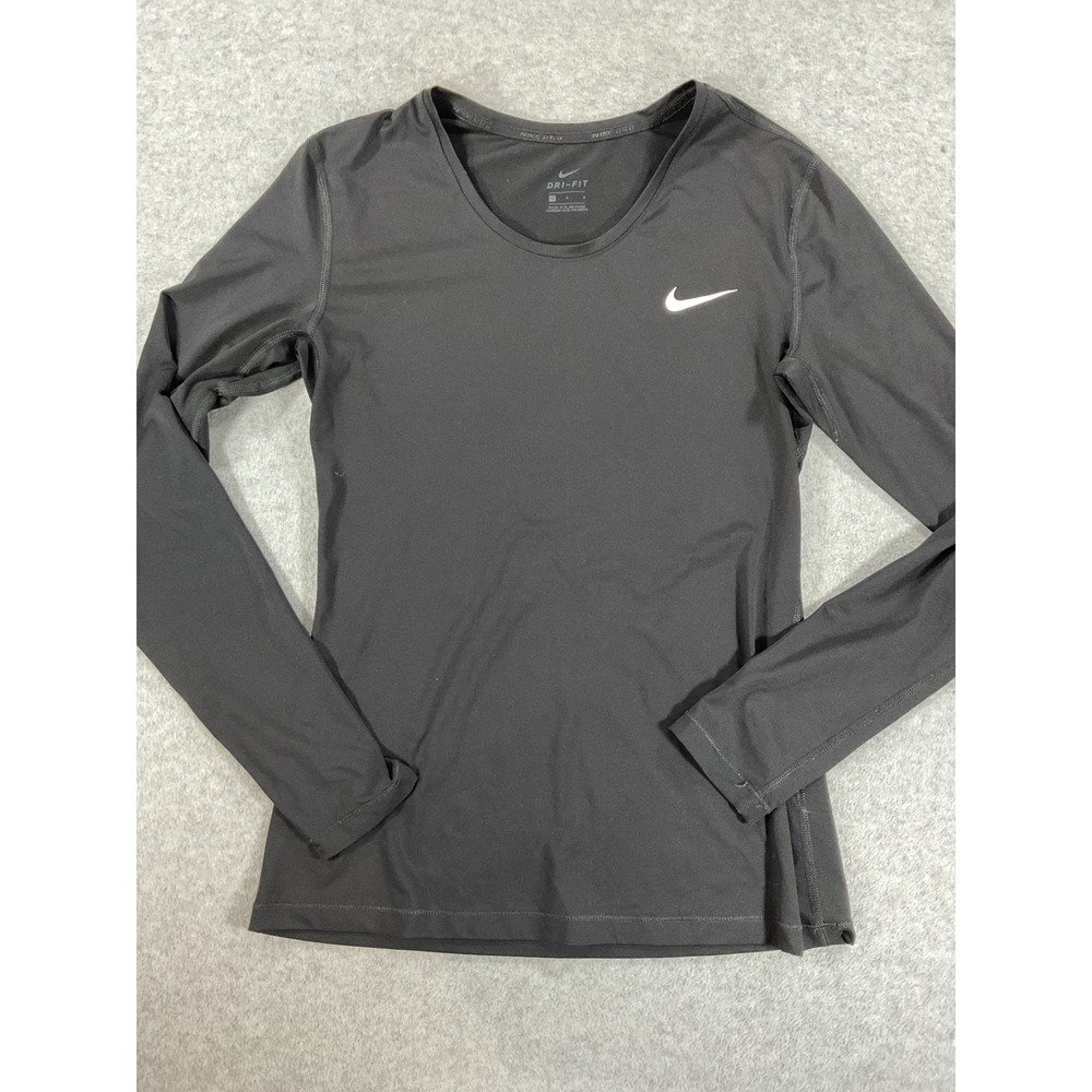 Nike Pro Dri-FIT Womens Long Sleeve Training Top Black Large L 445591-010 2840